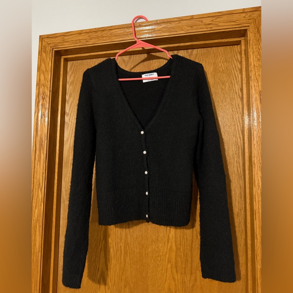Old Navy Black Cardigan Sweater V-Neck Knit